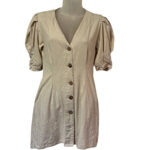 Bird & Kite Button Up Linen/Rayon Blend Dress Size XS